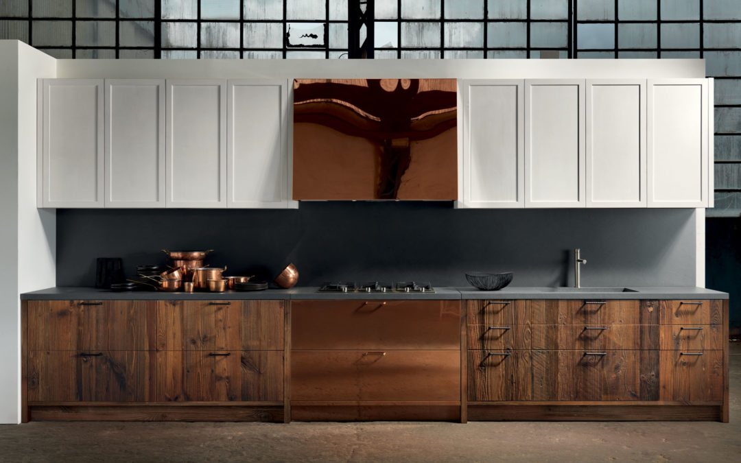 Kitchen in wood and white