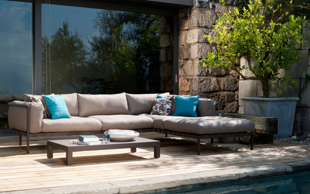 Outdoor sofa with cushions