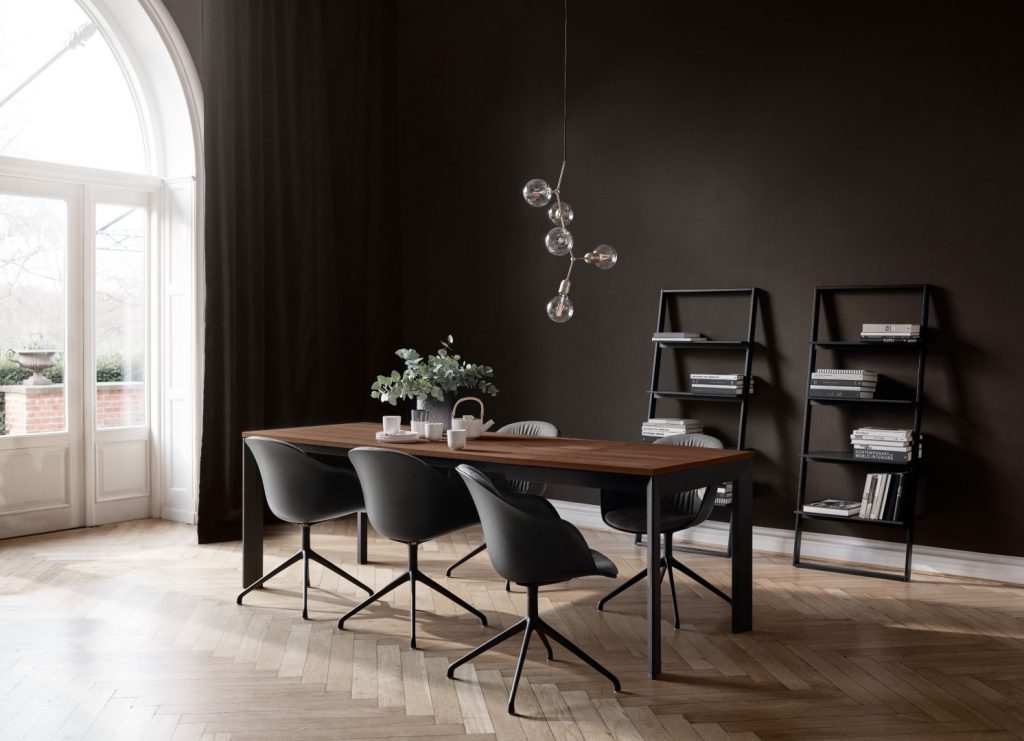 Lyon table, Adelaide chairs, Bordeaux rack, lighting and accessories by BoConcept